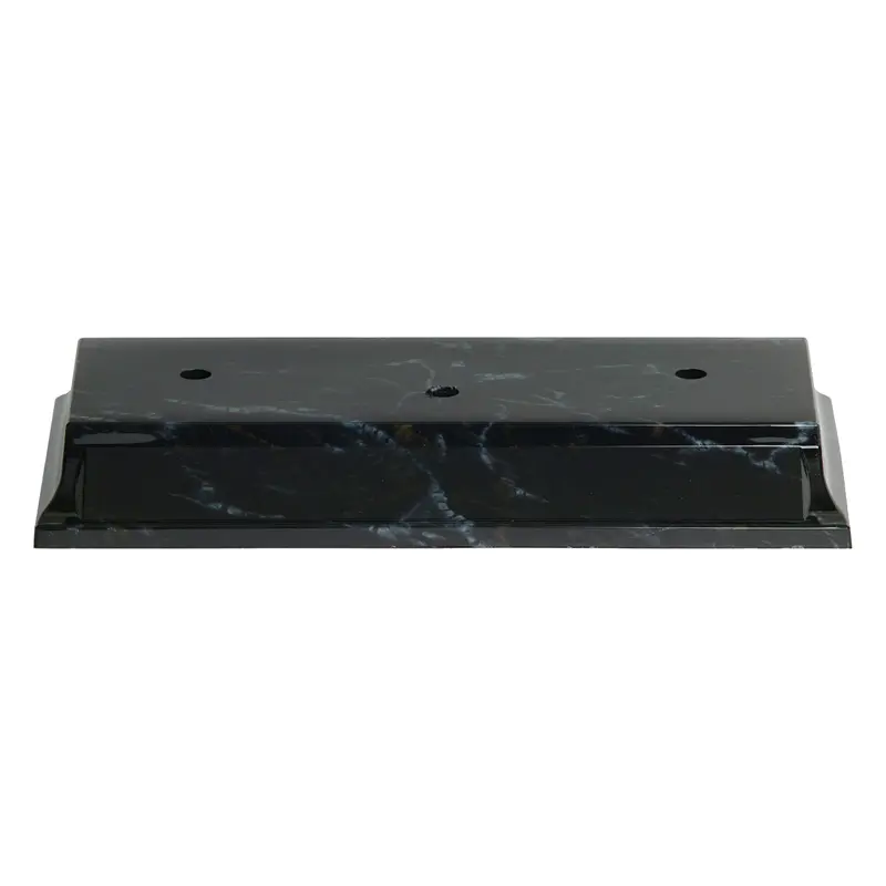 10168KM Sculpted Plastic Base, Black Marble, 3 Holes Offset - 4 1/4" x 8 1/2" x 1"