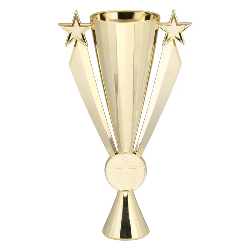 13512-G Star Ribbon Plastic Cup 2" Holder, Gold - 12"