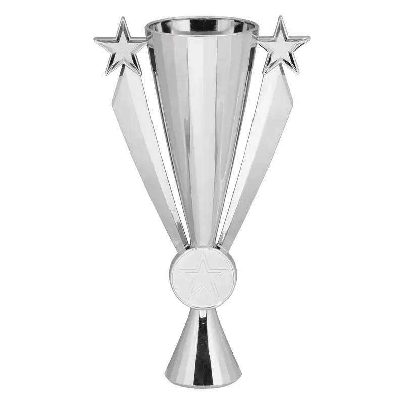 13512-S Star Ribbon Plastic Cup 2" Holder, Silver - 12" 