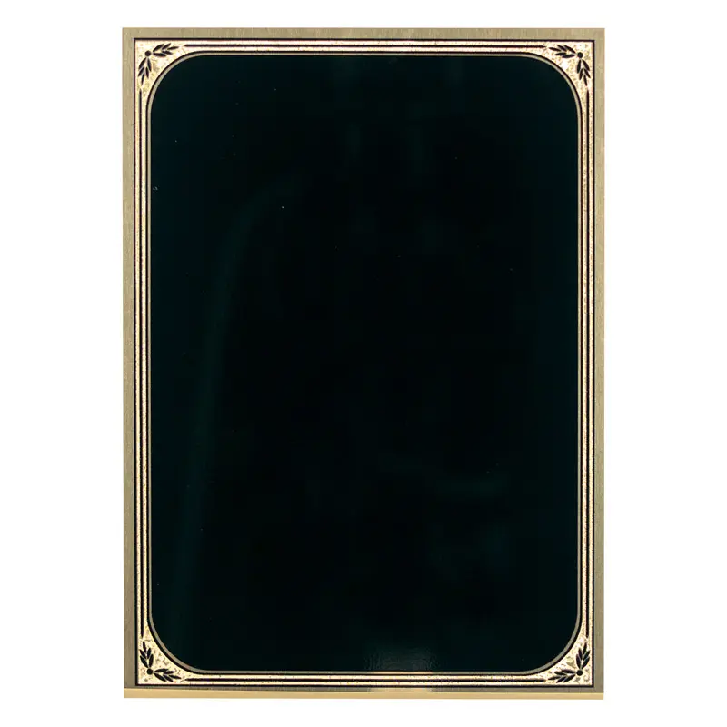 VE-46BK VE Series Brass Plated Plaque Plate, Black - 4" x 6" 